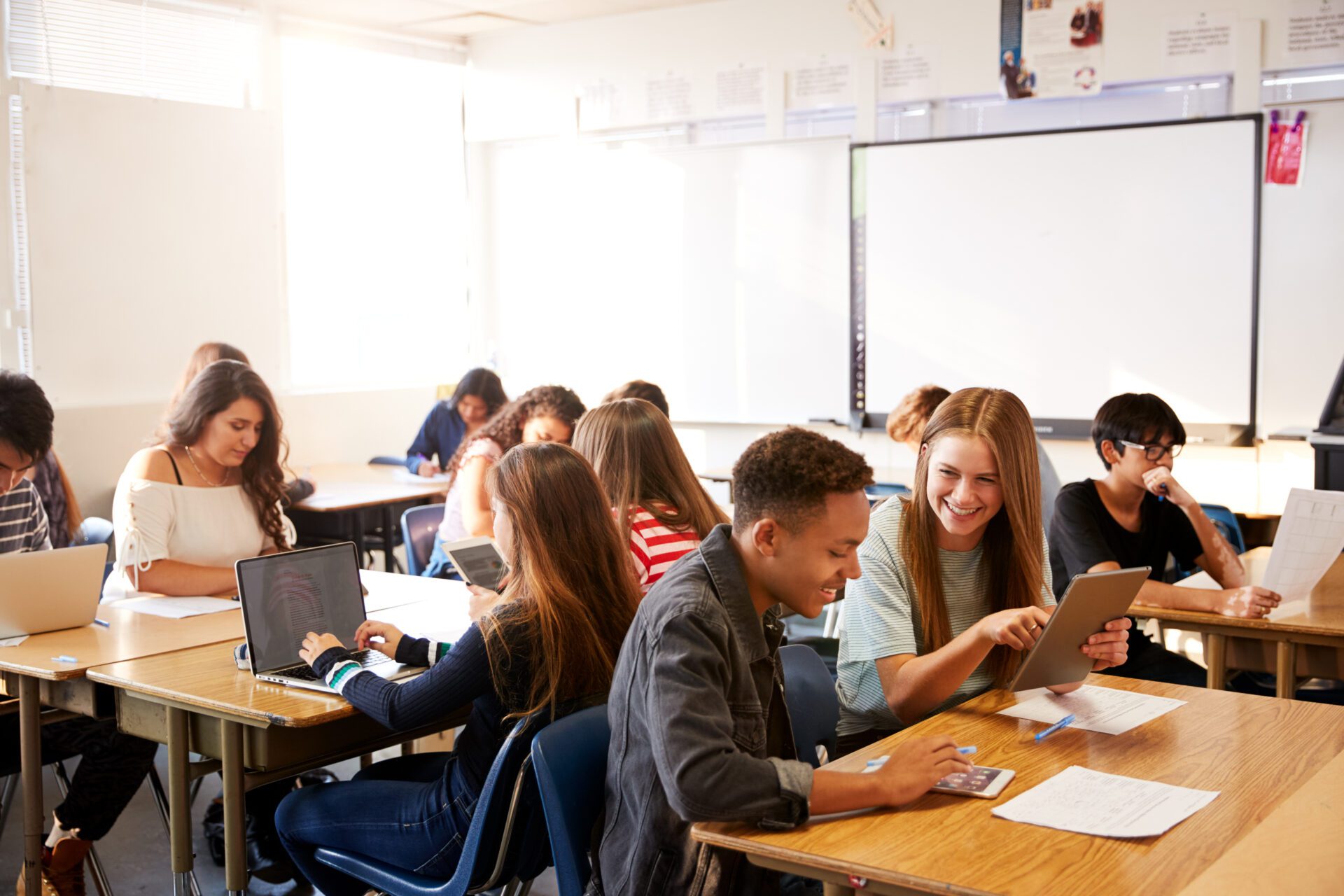 Classroom of Students Using Technology
